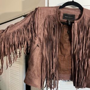 BCBGMaxAzria Women's Suede Fringe Jacket - Brown Farrel